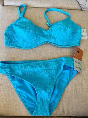 Target Bright Turquoise Textured Bikini Bottoms